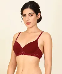 PIBU-Women Cotton Non Padded Non-Wired Bra (Pack of 1) (Maroon)-thumb2