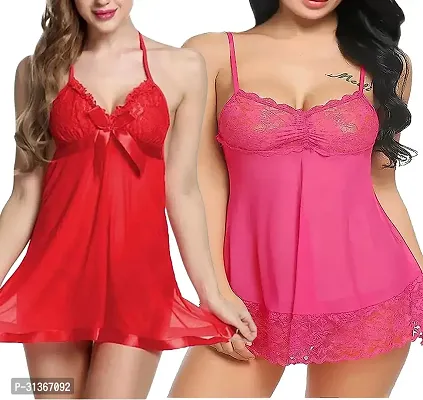 Designed Babydoll Sexy Lingerie Set for Honeymoon Pack 2-thumb0