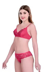 PIBU-Women's Cotton Bra Panty Set for Women Lingerie Set Sexy Honeymoon Undergarments (Color : Pink)(Pack of 1)(Size :36) Model No : Cate SSet-thumb2