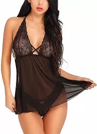 Designed Babydoll Sexy Lingerie Set for Honeymoon Pack of 3-thumb4