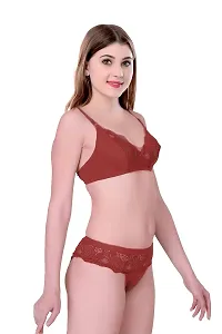 PIBU-Women's Cotton Bra Panty Set for Women Lingerie Set Sexy Honeymoon Undergarments (Color : Maroon)(Pack of 1)(Size :30) Model No : Cate SSet #CT-thumb1