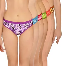 Women's Multicoloured Cotton Spandex Briefs Combo Set-thumb1