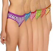 Women's Multicoloured Cotton Spandex Briefs Combo Set-thumb2