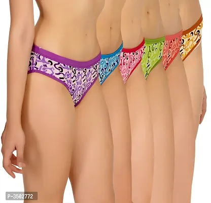 Women's Multicoloured Cotton Spandex Briefs Combo Set-thumb3