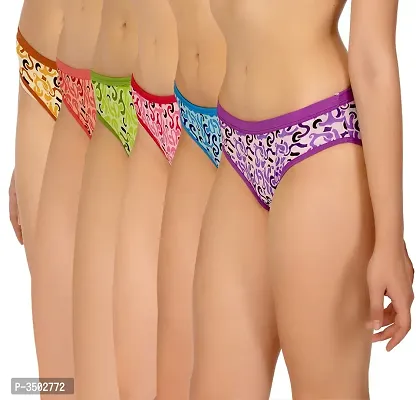 Women's Multicoloured Cotton Spandex Briefs Combo Set-thumb4