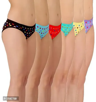 Classic Womens Premium Quality Heart Print Briefs Pack Of 6-thumb3