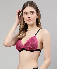 Stylish Women Pink Net Bra Panty Set - Pack of 1-thumb3