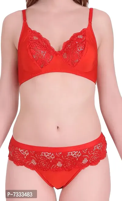 PIBU-Women's Cotton Bra Panty Set for Women Lingerie Set Sexy Honeymoon Undergarments (Color : Red)(Pack of 1)(Size :30) Model No : Cate SSet-thumb5