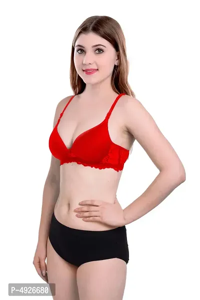 Women Cotton Bra Panty Set For Lingerie Set (Pack Of 1)-thumb2