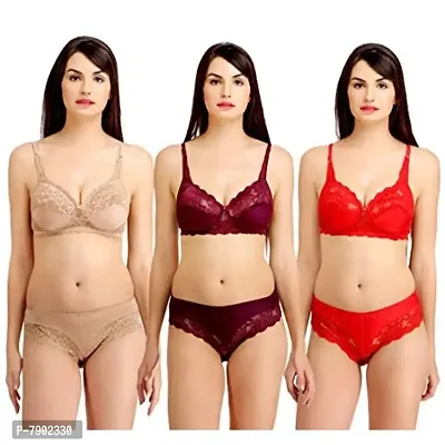 Fashion Comfortz Bra  Panty Set for Women Ll Ladies and Girls Lingerie Set-thumb0