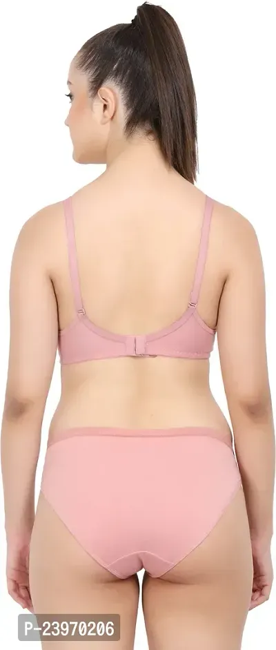 Elegant Cotton Self Pattern Bras And Panty Set For Women-thumb4