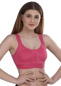 Women Cotton Non Padded Non-Wired Bra (Pack of 3) (Pink,Grey,Purple)-thumb1