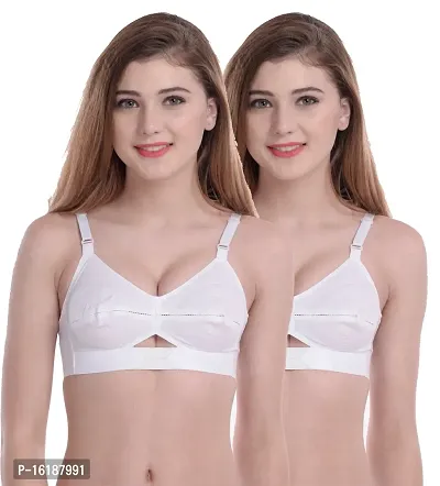 Stylish Cotton Solid Bras For Women- Pack Of 2-thumb0