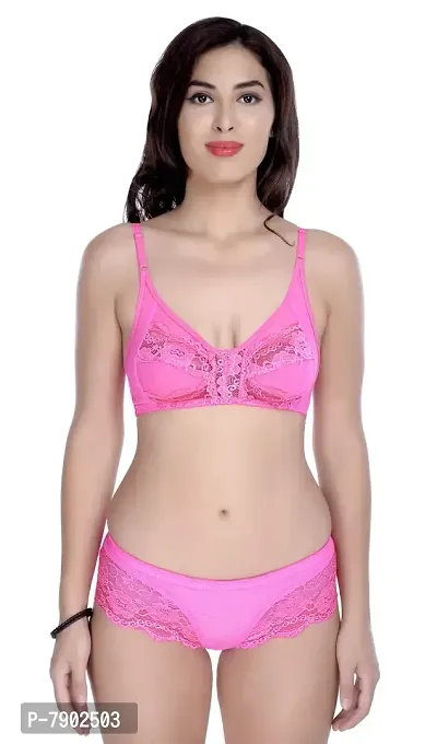 Fashion Comfortz Bra  Panty Set Pink