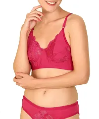 Fashion Comfortz PIBU-Women's Cotton Bra Panty Set for Women Lingerie Set Sexy Honeymoon Undergarments ( Pack of 1 )( Size :32) Model No : Lemone et_P Pink-thumb4