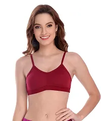 Stylish Maroon,Red Cotton Solid Bras For Women Pack Of 2-thumb3