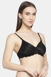 Stylish Black Cotton Solid Bras For Women-thumb1