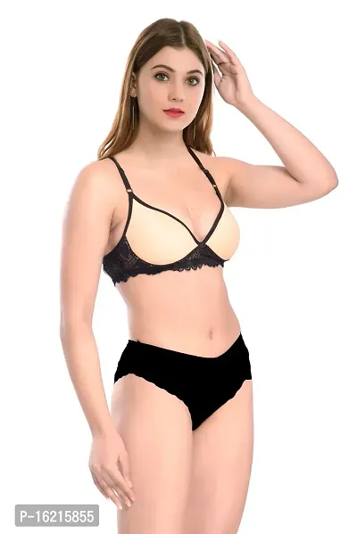 Stylish Golden  Bra  Panty Set For Women-thumb2