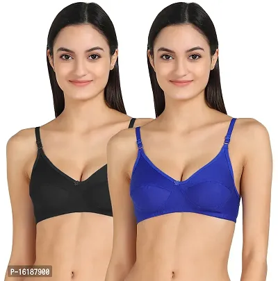 Stylish Cotton Solid Bras For Women- Pack Of 2-thumb0