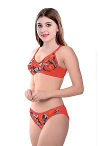 PIBU-Women's Cotton Bra Panty Set for Women Lingerie Set Sexy Honeymoon Undergarments ( Color : Red )( Pack of 1 )( Size :32) Model No : Sunflower SSet-thumb2