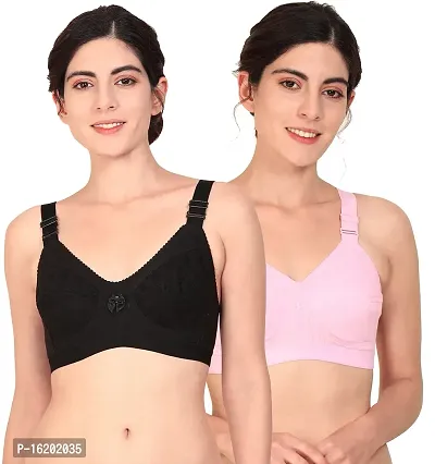 Stylish Cotton Solid Bras For Women- Pack Of 2-thumb0