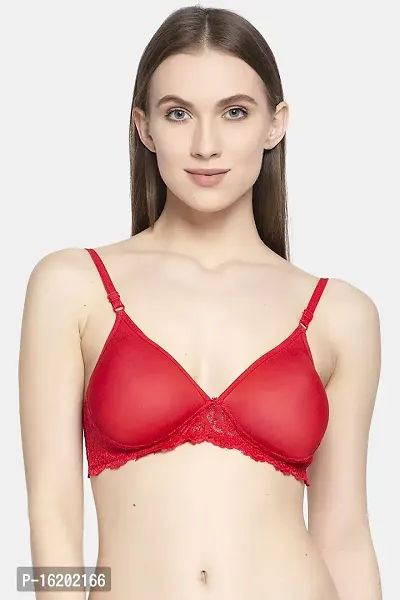 Stylish Red Cotton Solid Bras For Women-thumb0