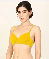 PIBU-Women Cotton Non Padded Non-Wired Bra (Pack of 2) (Yellow,Pink)-thumb2