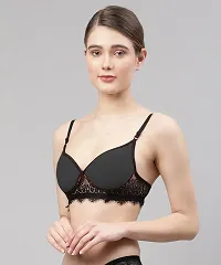 Stylish Women Black Cotton Bra Panty Set - Pack of 1-thumb2