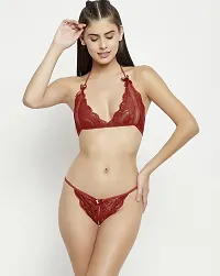 Stylish Maroon Net Lace Baby Dolls For Women-thumb3