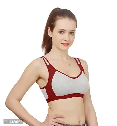 Stylish Maroon Cotton Solid Bras For Women-thumb3