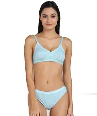 PIBU-Women's Cotton Bra Panty Set for Women Lingerie Set Sexy Honeymoon Undergarments ( Color : Blue )( Pack of 1 )( Size :36) Model No : ZB SSet-thumb4