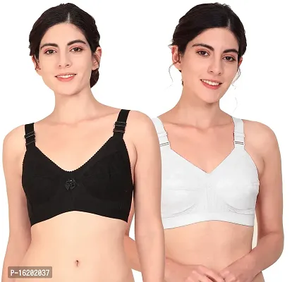 Stylish Cotton Solid Bras For Women- Pack Of 2