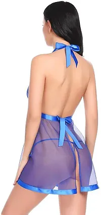 Elegant Blue Net  Baby Dolls For Women-thumb2