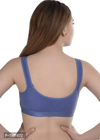 Women Cotton Non Padded Non-Wired Bra (Pack of 2) (Grey,Blue)-thumb4