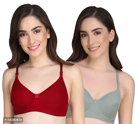 Stylish Cotton Solid Bras For Women- Pack Of 2