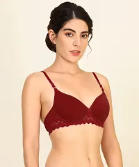 PIBU-Women Cotton Non Padded Non-Wired Bra (Pack of 1) (Maroon)-thumb1