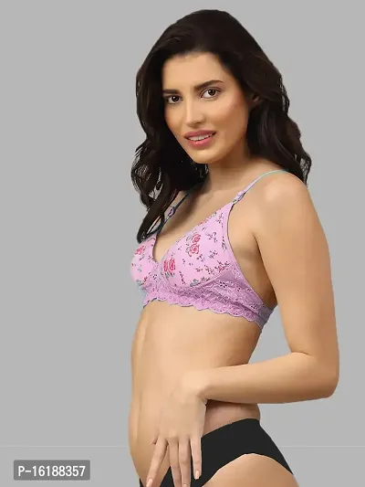 Stylish Pink Cotton Printed Bras For Women-thumb3