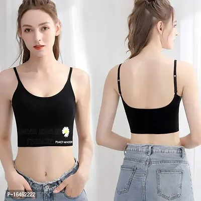 Stylish Black Cotton Solid Bras For Women-thumb3