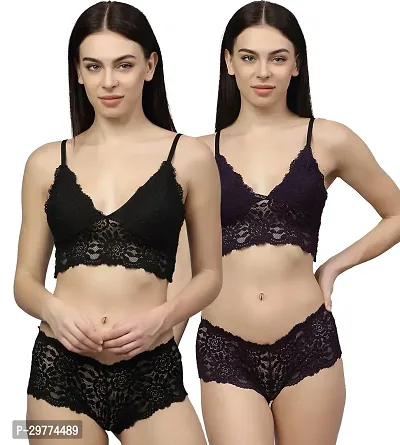 Stylish Net Lingerie Set For Women Pack of 2-thumb0