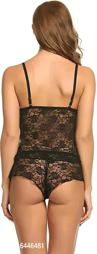 Stylish Black Net Lace Baby Dolls For Women-thumb3