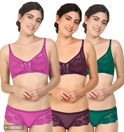 Fashion Comfortz Non Padded Wirefree Bra and Panty Set for Woman
