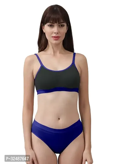 Stylish Cotton Solid Bra and Panty Set for Women