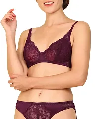 Women Cotton Bra Panty Set for Lingerie Set Pack of 2  Color : Maroon,Blue-thumb4