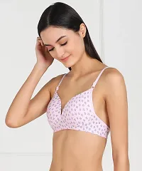 Stylish Pink Cotton Solid Bras For Women-thumb2