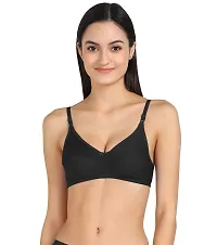 Women T-Shirt Cotton Non Padded Non-Wired Bra (Pack of 2) (Black,Pink)-thumb4