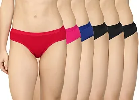 Stylish Fancy Cotton Blend Panty For Women Pack Of 6-thumb1