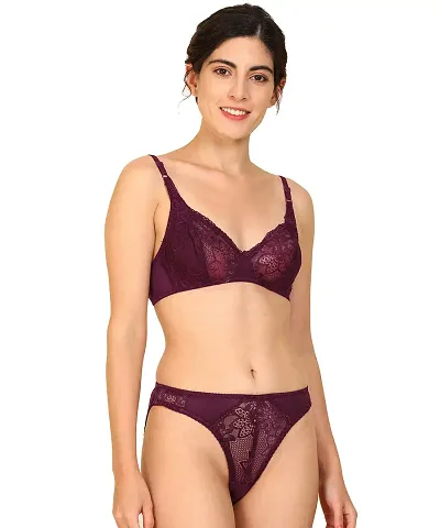 Fancy Non Padded Bra Panty Set Soft Used for daily wear