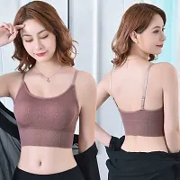 Stylish Maroon Cotton Self Design Bras For Women-thumb2