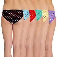 Stylish Multicoloured Cotton Blend Hipster Briefs For Women Pack Of 6-thumb3