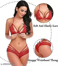 Elegant Red Net  Baby Dolls For Women-thumb3